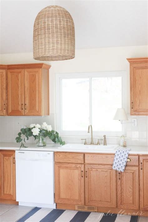 stainless steel hardware on oak cabinets|updating honey oak cabinets.